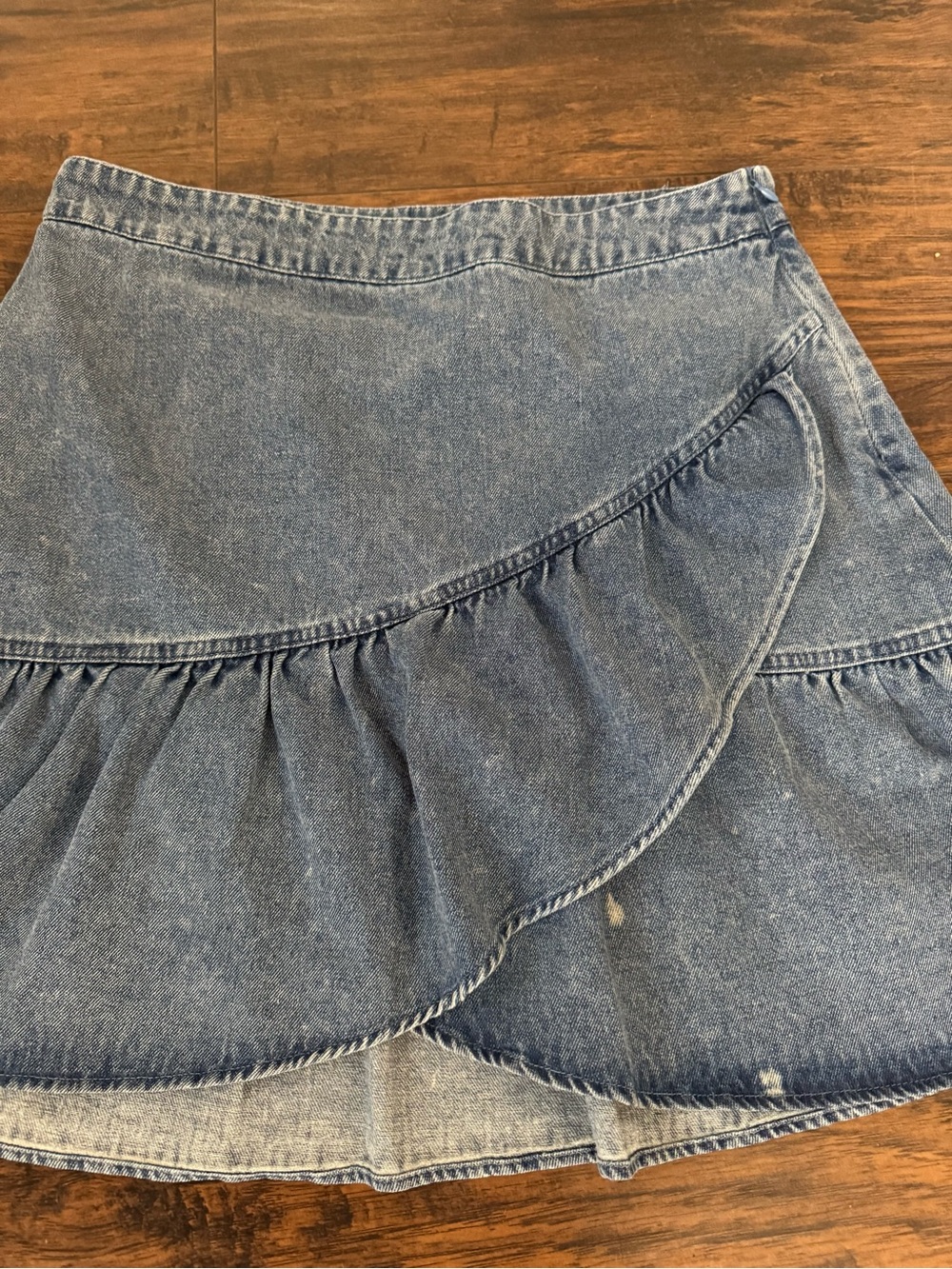Gilli Blue Denim Ruffle Skirt - Picture 4 of 8